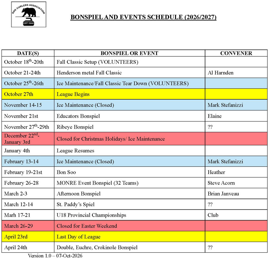 Bonspiel Events Schedule-2026-27